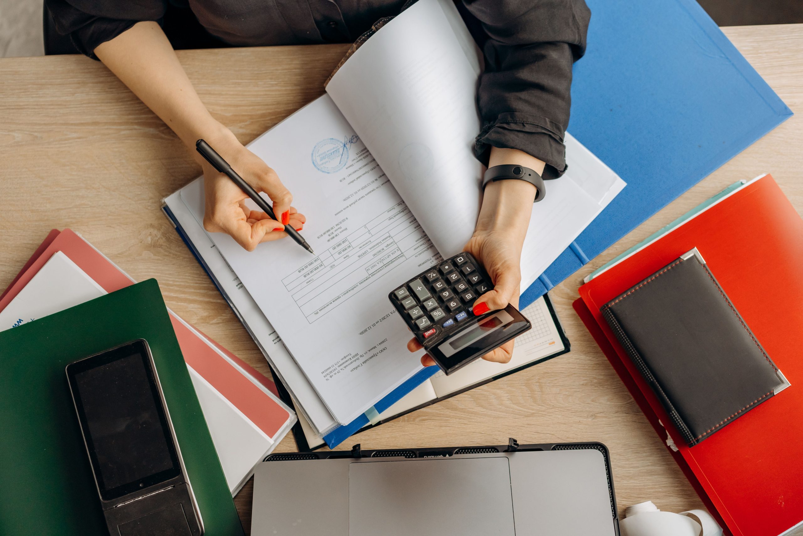 Reviewing accounting records and supporting documents